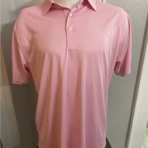 Peter Millar Summer Comfort Polo Shirt Large Pink Performance Golf Preppy